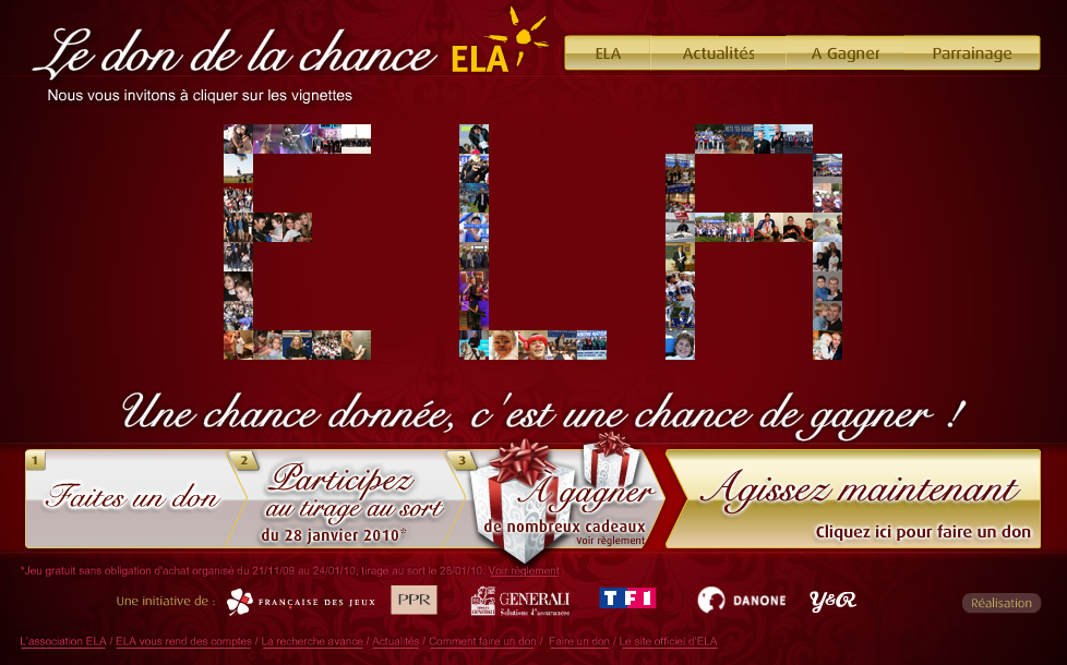 Le don de la chance ELA Cliquer sur l'image pour faire un don !
