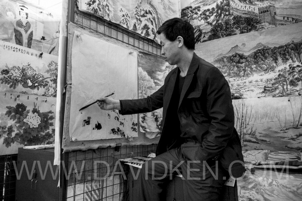 Calligraphie sur un marché de Pékin_07 octobre 2013_DavidKen